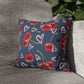 Navy Cherry Love Bomb Square Pillow Cases