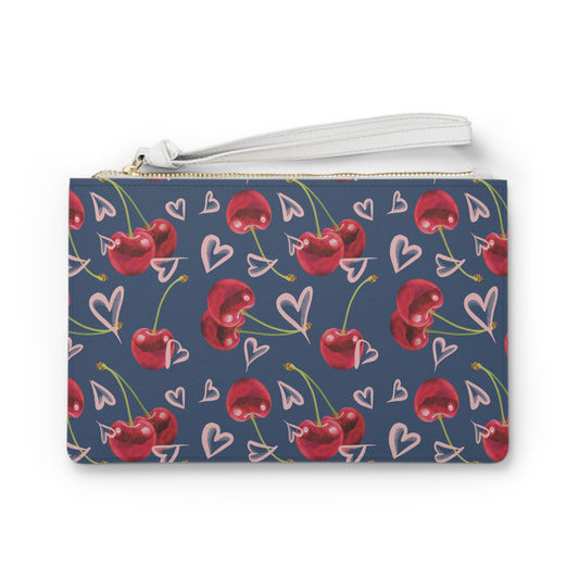 Navy Cherry Love Bomb Clutch Bag
