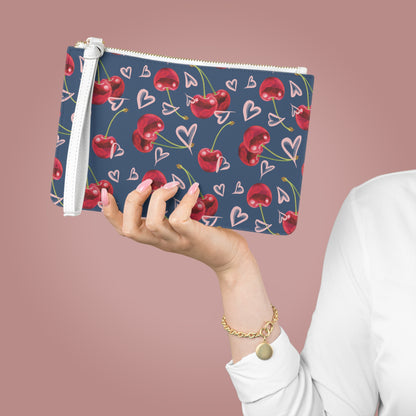 Navy Cherry Love Bomb Clutch Bag