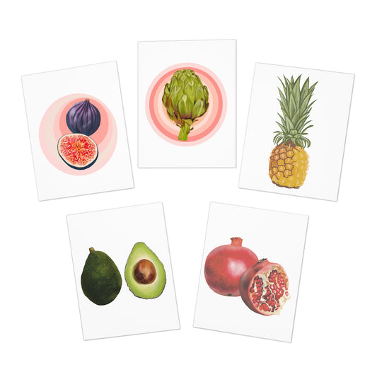 Honey Thyme Fruit and Veggie Blank Greeting Cards (5-Pack)