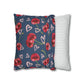 Navy Cherry Love Bomb Square Pillow Cases