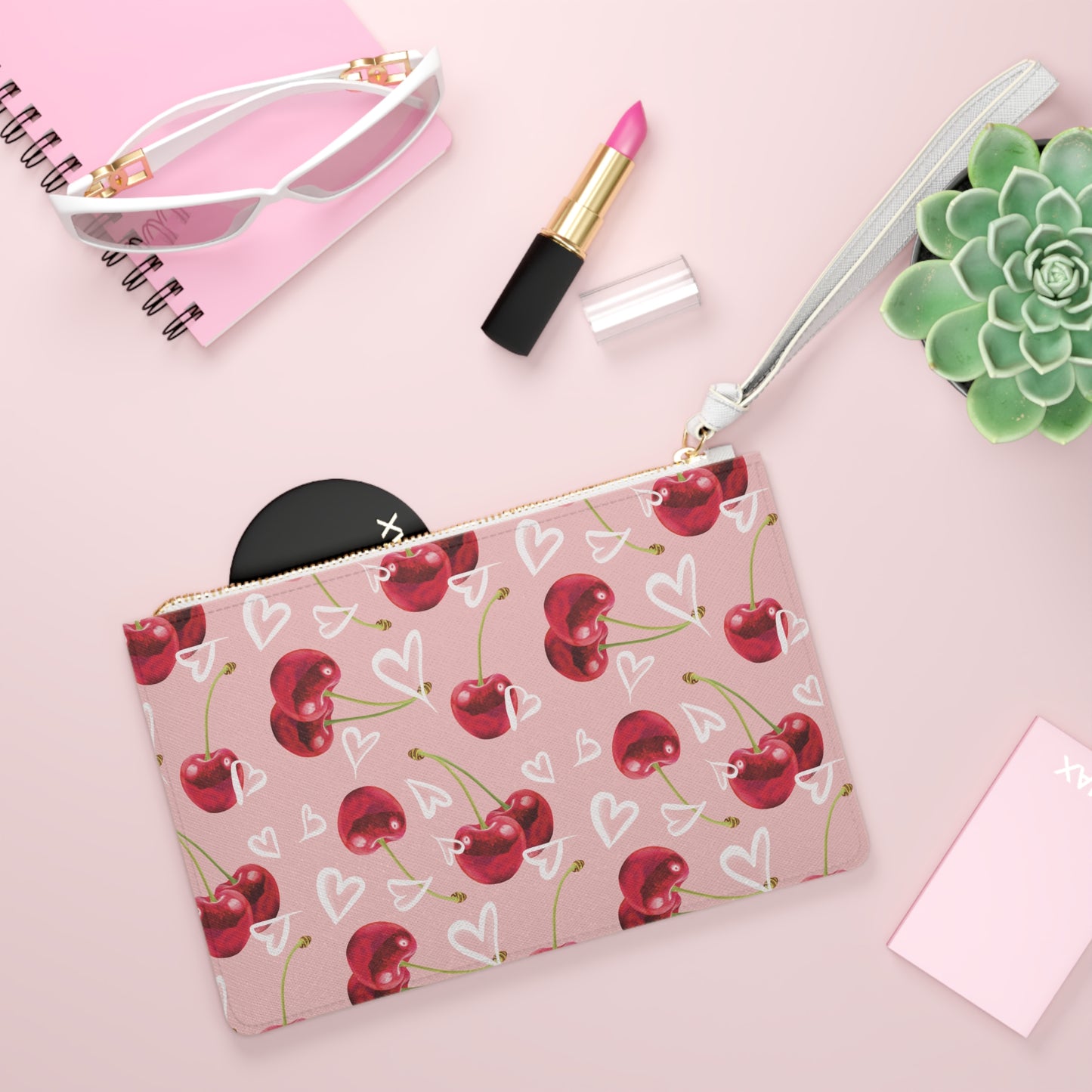 Pink Cherry Love Bomb Clutch Bag