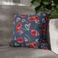 Navy Cherry Love Bomb Square Pillow Cases