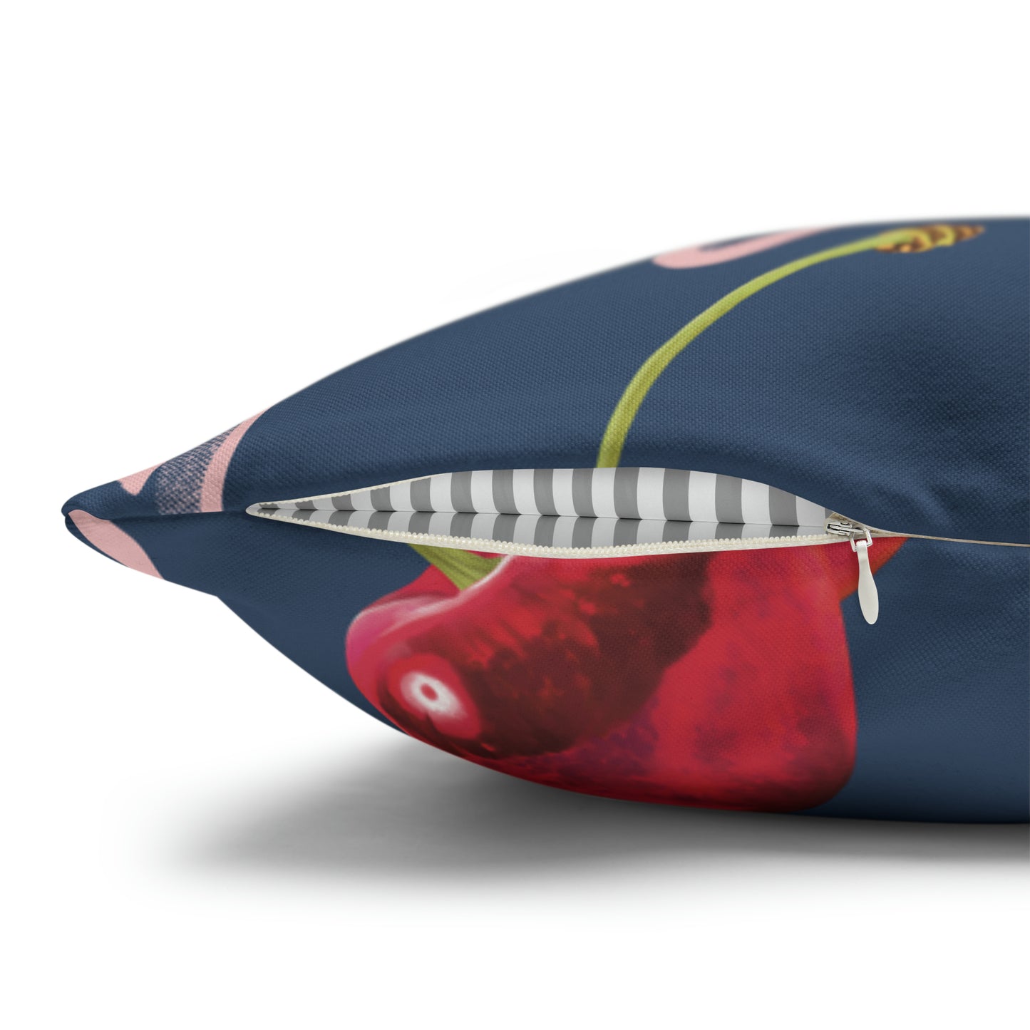 Navy Cherry Love Bomb Square Pillow Cases