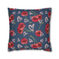 Navy Cherry Love Bomb Square Pillow Cases