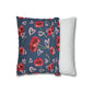 Navy Cherry Love Bomb Square Pillow Cases