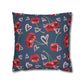 Navy Cherry Love Bomb Square Pillow Cases