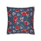 Navy Cherry Love Bomb Square Pillow Cases