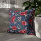 Navy Cherry Love Bomb Square Pillow Cases