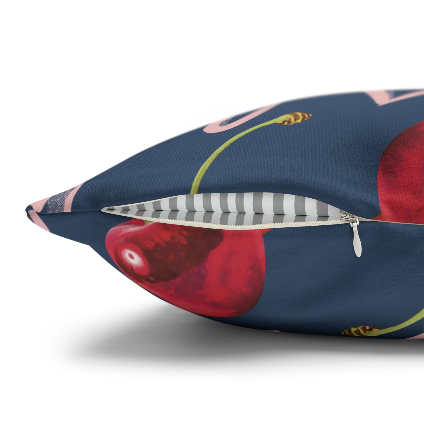 Navy Cherry Love Bomb Square Pillow Cases