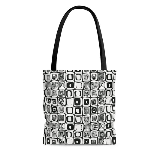 Black Modern Squares Tote